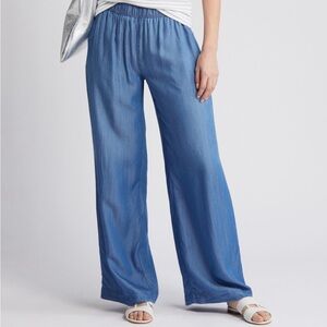 Cute, comfy chambray wide leg pants